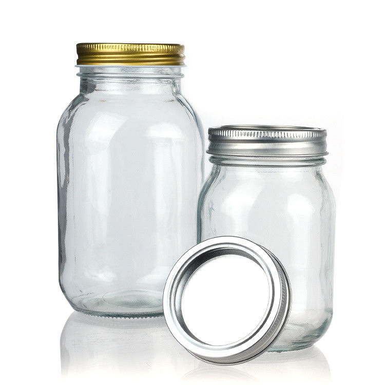 Jarro de vidro personalizado de boca larga Jarros Mason 8 Oz 16 Oz Jarro de vidro
