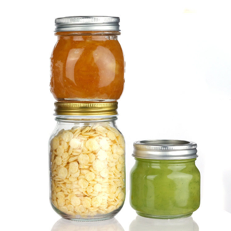 Novo design rodada 45 ml 12 oz 14 oz diferentes tamanhos frasco de vidro Mason Para armazenamento de alimentos