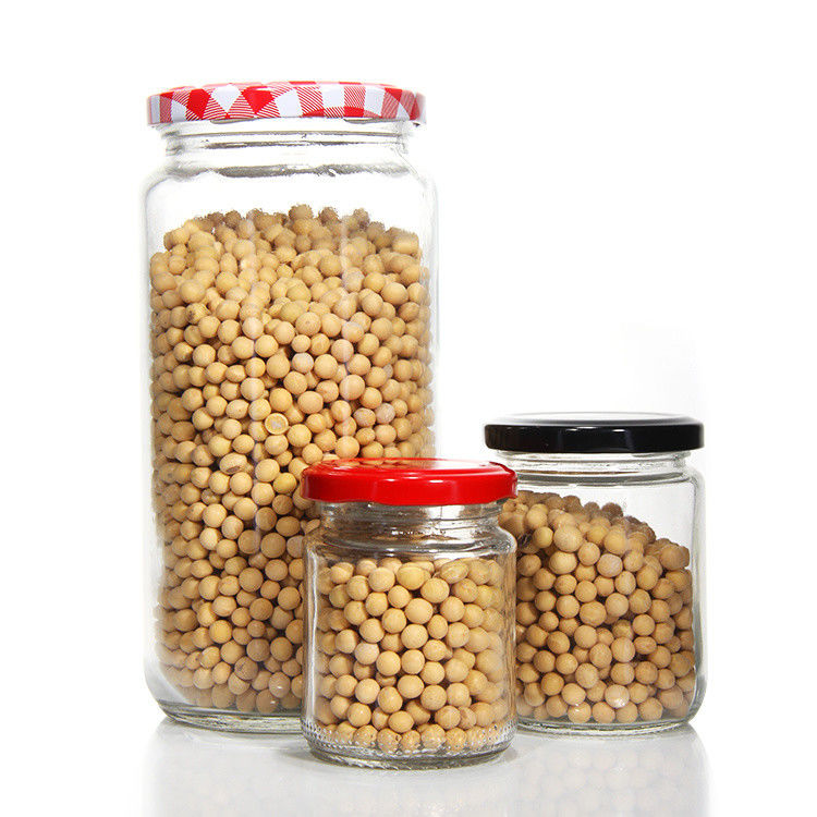 Portagem Livre 8oz 16oz 24oz Preservação de mel picles Cozinha frascos de vidro de armazenamento com tampa selada