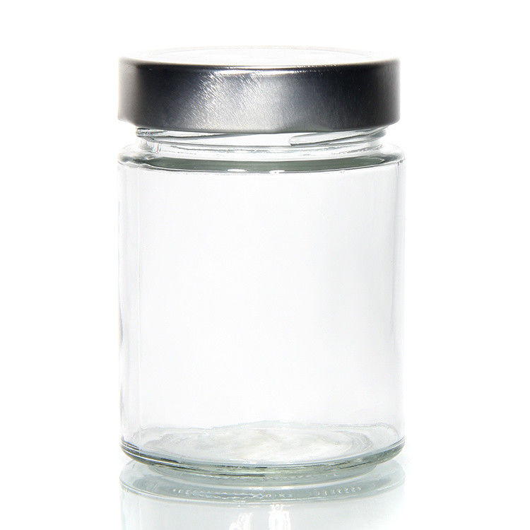 Resistência ao calor Redonda 45 ml 5Oz 6Oz 8Oz Jar de armazenamento de vidro hermético Armazenamento de alimentos com tampa de lata