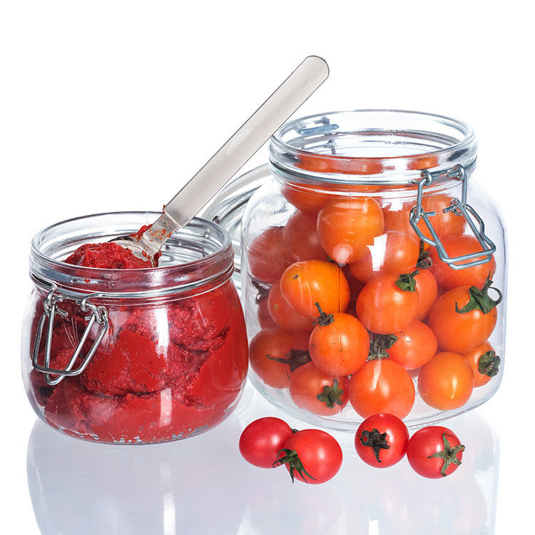 Frascos de vidro de congelamento personalizados Frascos de armazenamento de alimentos herméticos de alvenaria com tampa flip top