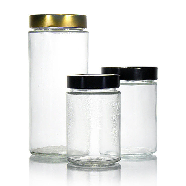 Marca privada 380Ml 500Ml 750Ml 1L cilindro forma de mel frasco frasco de vidro com tampa de estanho