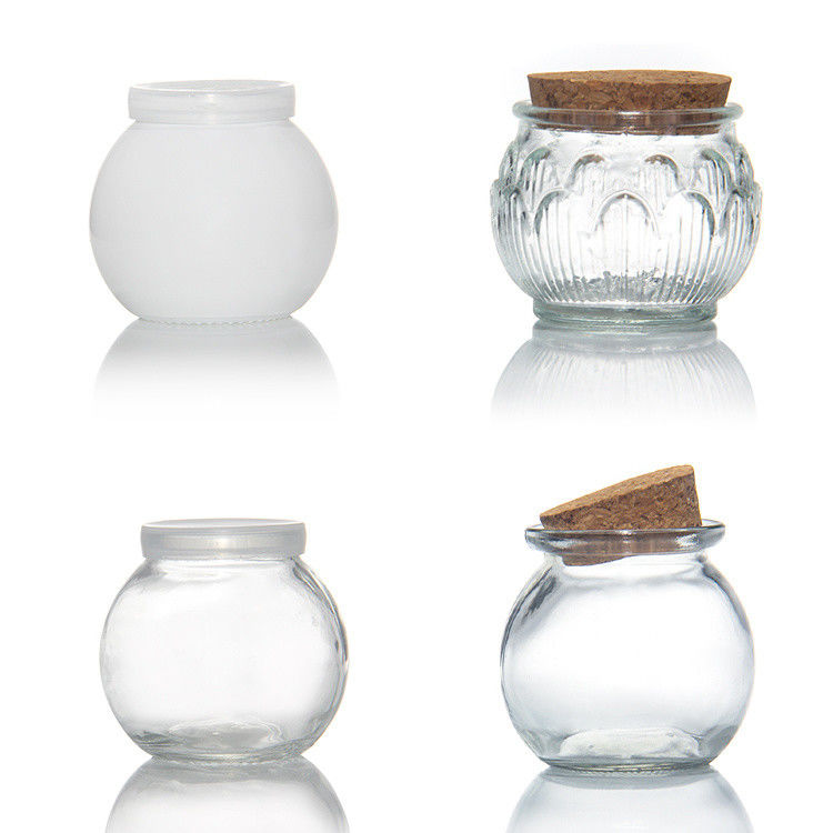 Pequenos recipientes de vidro transparente para sobremesa, frascos de vidro com tampa de cortiça, 7 oz, 200 ml