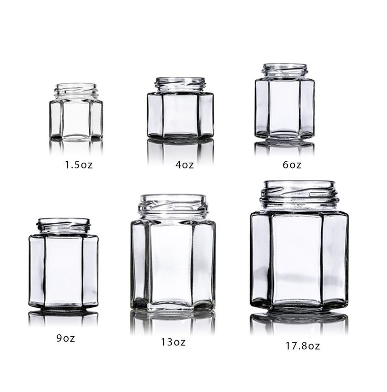 Logotipo personalizado 100 ml 180 ml 280 ml 380 ml Salsa de geleia Garrafas de vidro de armazenamento