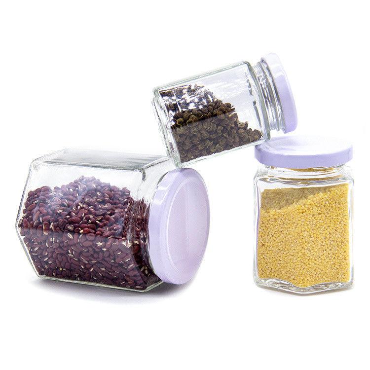 Frascos de vidro redondos transparentes de 100 ml para armazenamento de mel Embalagens alimentares com tampa de metal