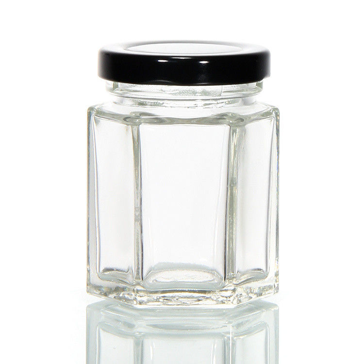 Jarros de armazenamento de açúcar de vidro com tampa de lata 4 oz logotipo personalizado