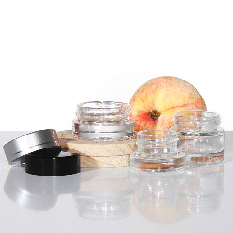ODM Cosméticos coloridos frascos de creme de vidro com tampa de acacia dourada