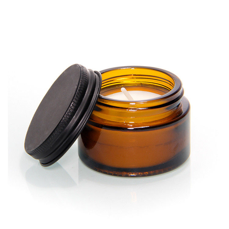 Alta Qualidade Varejo Oem Odm Aceitável 100ml 250ml Amber Jars de Candela de Vidro Para Candela