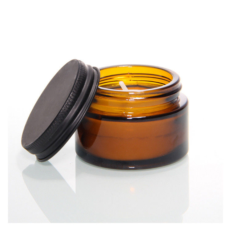Alta Qualidade Varejo Oem Odm Aceitável 100ml 250ml Amber Jars de Candela de Vidro Para Candela