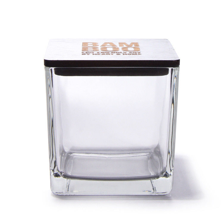 Candeeiras de vidro congelado de cores personalizadas Vasos quadrados 9oz
