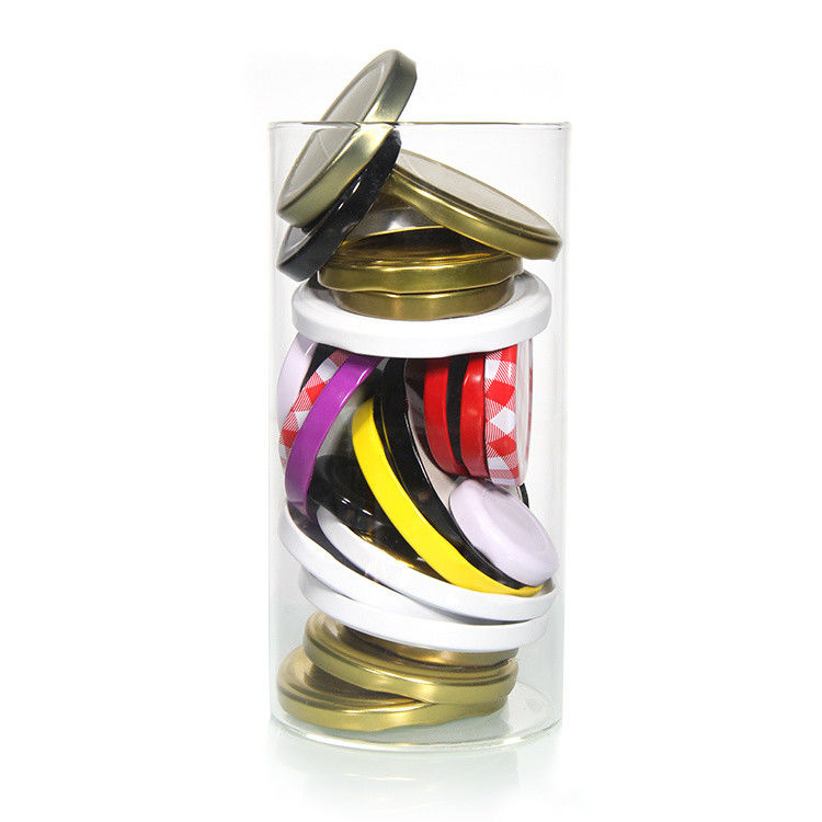 Embalagem de alimentos 20mm 38mm 48mm 63mm Design personalizado Torça a tampa do tubo de metal para garrafa de vidro