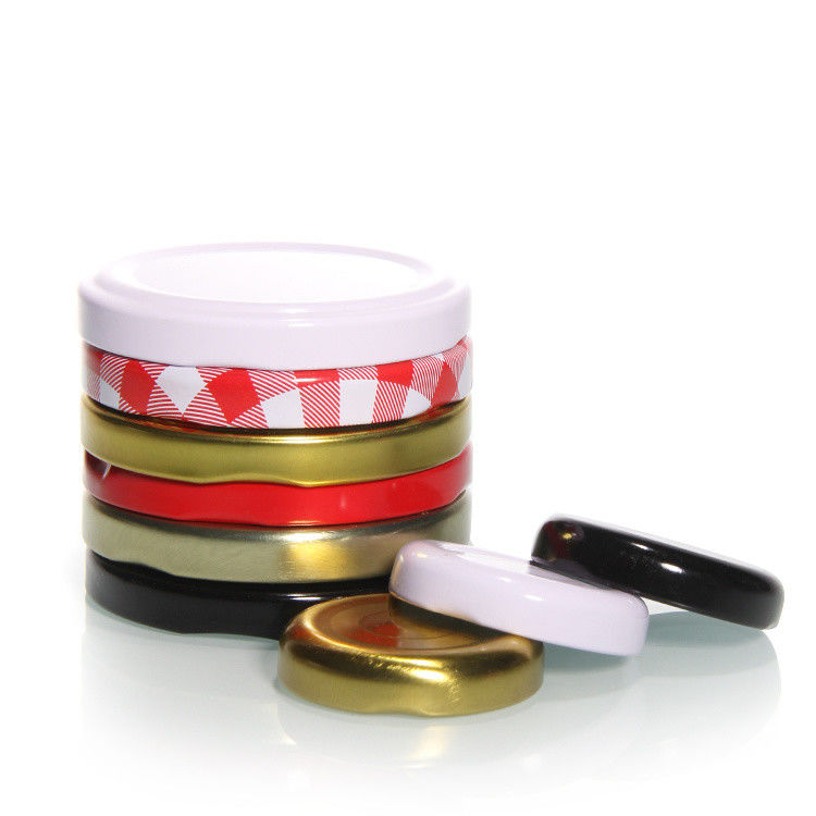 Etiqueta personalizada 90mm 100mm 110mm Vermelho Branco Preto de estanho Tapete de tampão de metal para garrafa de leite