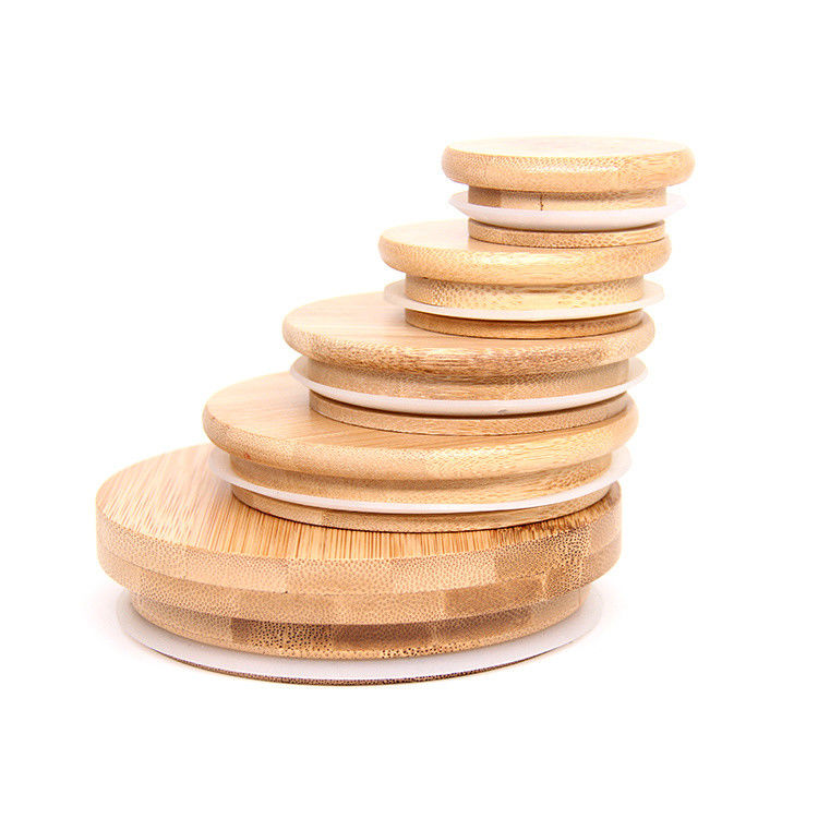 Grátis tampas de bambu com buraco de palha de madeira personalizado 16 oz de vidro Mason Jar tapa