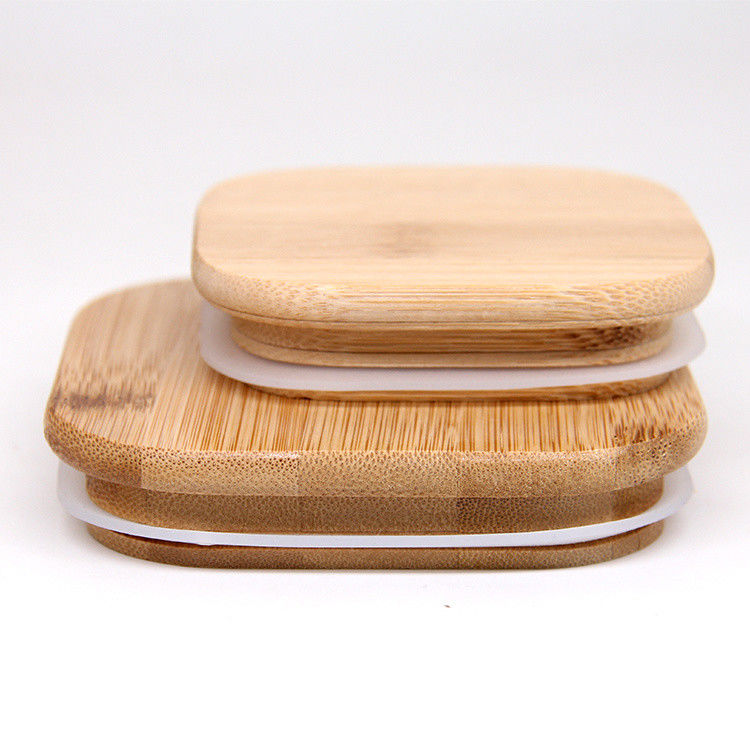 Eco Amigável Reutilizavel Mason Jar Capa de Bambú Copo de chá de café de madeira tapa 70 mm Tamanho Capa com buraco de palha