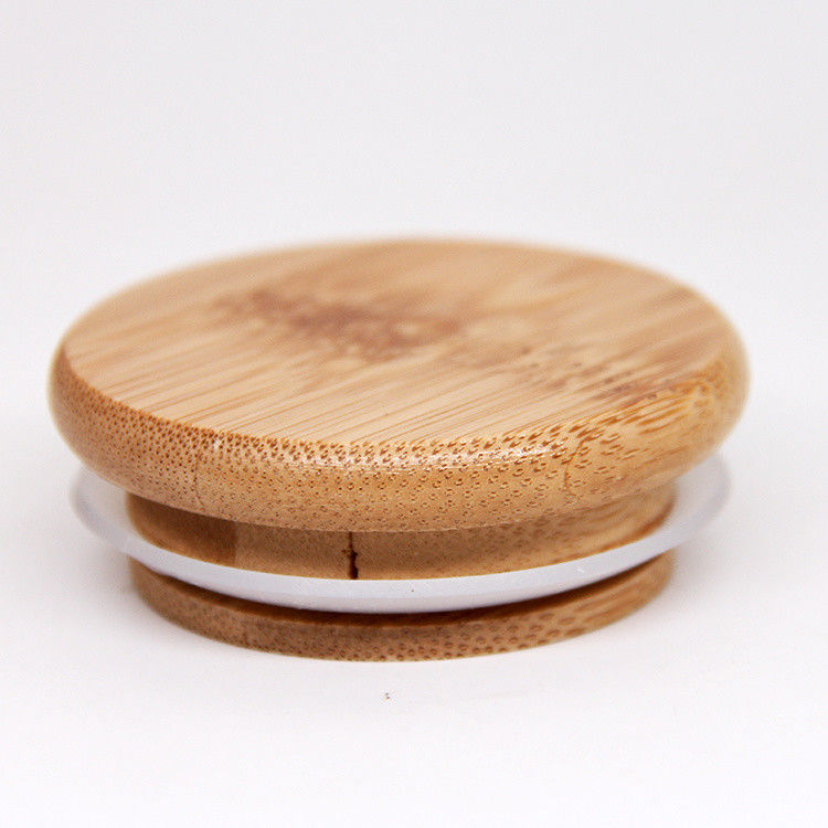 Eco Amigável Reutilizavel Mason Jar Capa de Bambú Copo de chá de café de madeira tapa 70 mm Tamanho Capa com buraco de palha