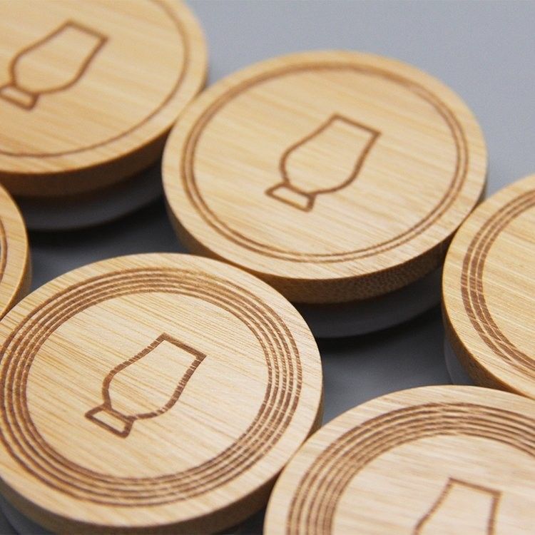 70mm/86mm Mason Capas reutilizáveis Caps de bambu Tops com buraco de palha e selo de silicone