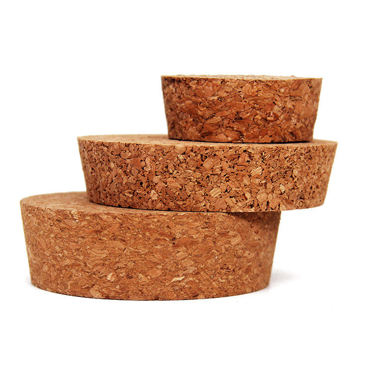 OEM Tops de garrafas de cortiça de madeira cónica Cap para garrafa de vinho de vidro