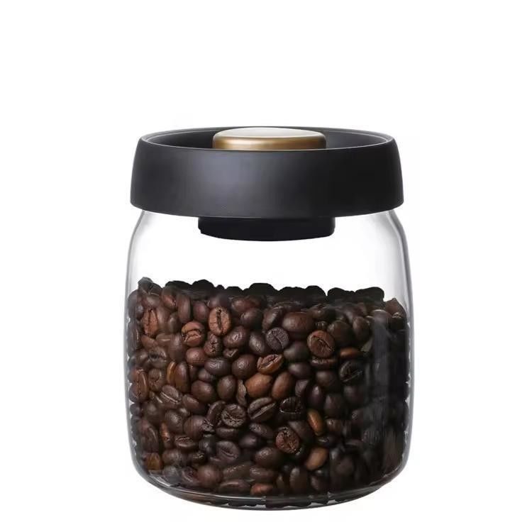 Garrafa de café de vidro de borosilicato de 500 ml para grãos de café e armazenamento na cozinha