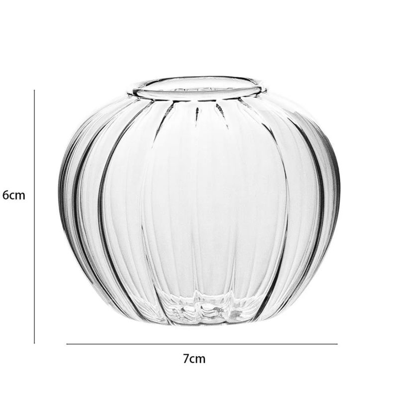 Vaso de vidro transparente de estilo clássico nórdico para decoração da mesa de jantar