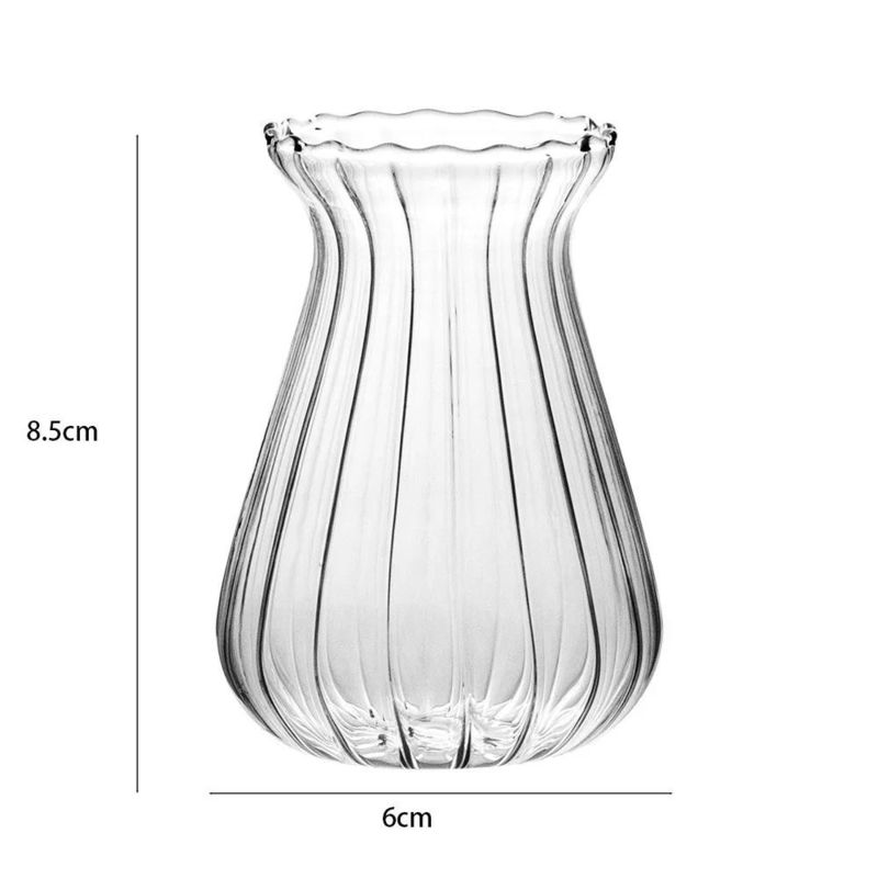 Vaso de vidro transparente de estilo clássico nórdico para decoração da mesa de jantar