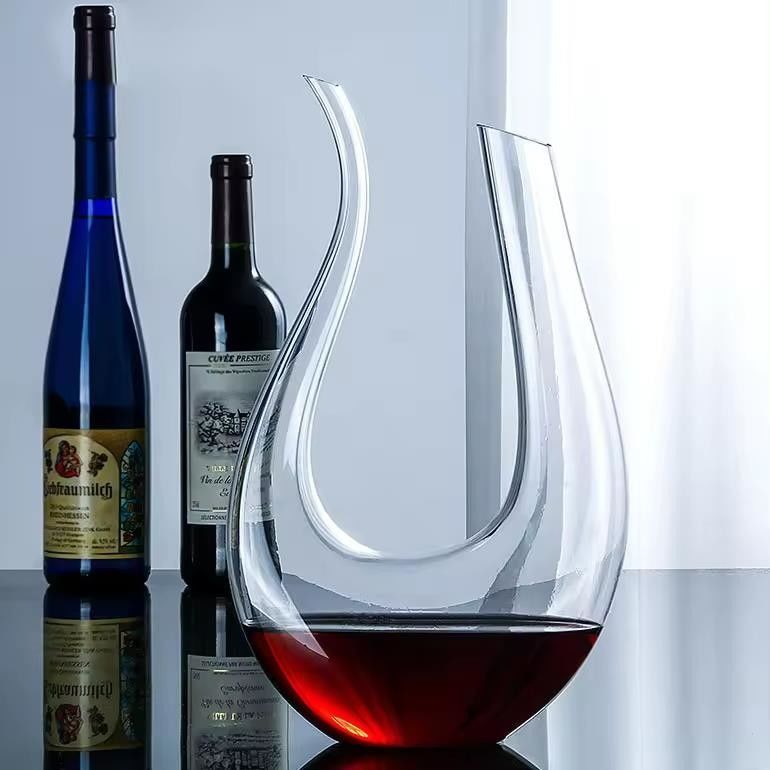 1.6 L Decanter de Vinho Vermelho de Vidro de Cristal Decanter de Carafe de Vinho de Forma U