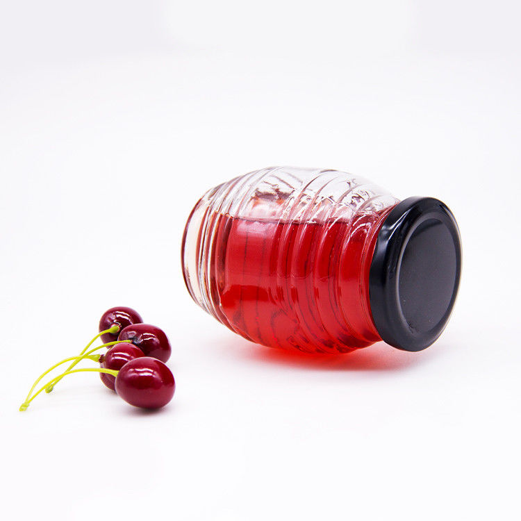 Rótulo personalizado Forma hexagonal 100ml 180ml 380ml frasco de vidro de geleia de mel Para mel Oliveira