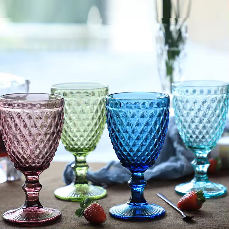 Vintage vidro com costelas Highball Glassware 8oz Collins Glass