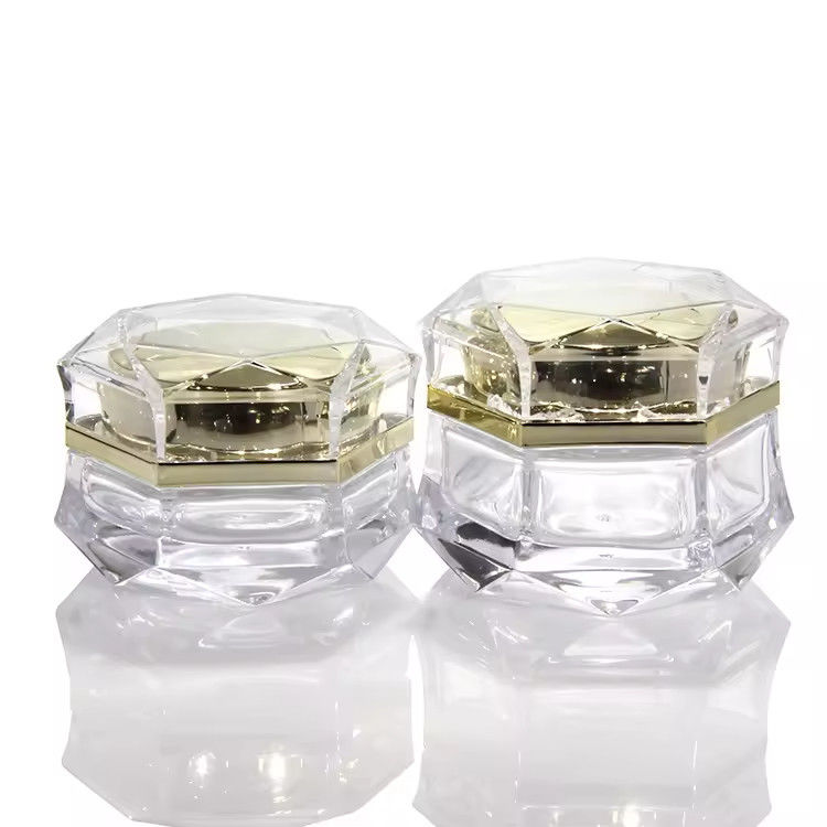 Pequenos frascos de vidro transparente Creme de mão Creme de olho transparente Forma quadrada Vidro cosméticos Frascos de creme