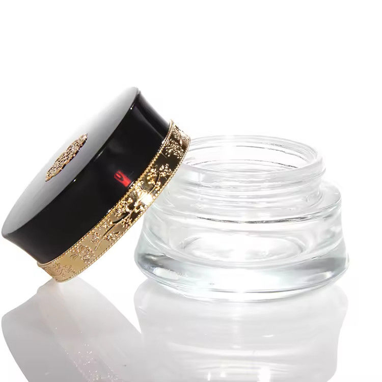 Cosméticos Creme Facial frasco de vidro 50ml e embalagem de vidro frasco de vidro redondo congelado qualidade personalizada 5g 10g 15g