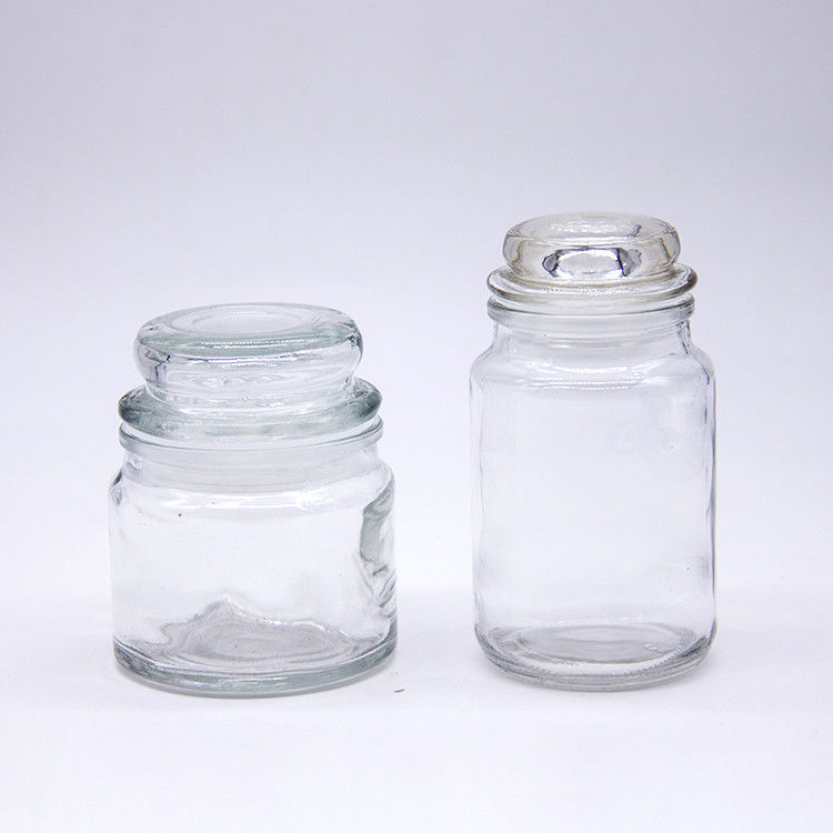 Armazenamento de alimentos Direito Redondo Vidro transparente Café Grãos de café Jar com tampa profunda