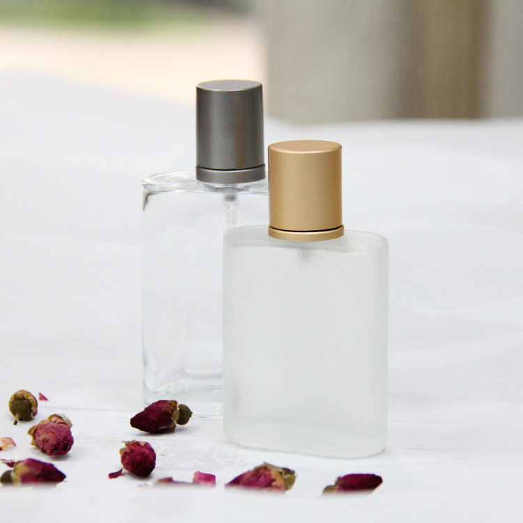Garrafa de perfume quadrada personalizada 30ml 50ml 100ml Garrafas de vidro de perfume de cor clara
