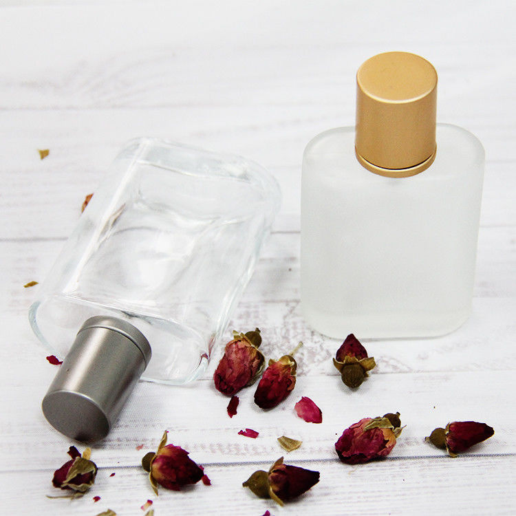 Garrafa de perfume quadrada personalizada 30ml 50ml 100ml Garrafas de vidro de perfume de cor clara
