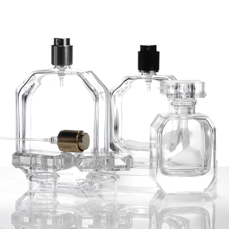 Garrafas para venda a retalho Garrafas de vidro transparentes de perfume Garrafas de cosméticos portáteis de embalagem
