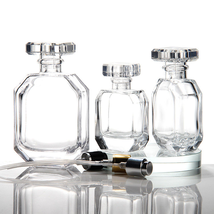 Garrafas para venda a retalho Garrafas de vidro transparentes de perfume Garrafas de cosméticos portáteis de embalagem