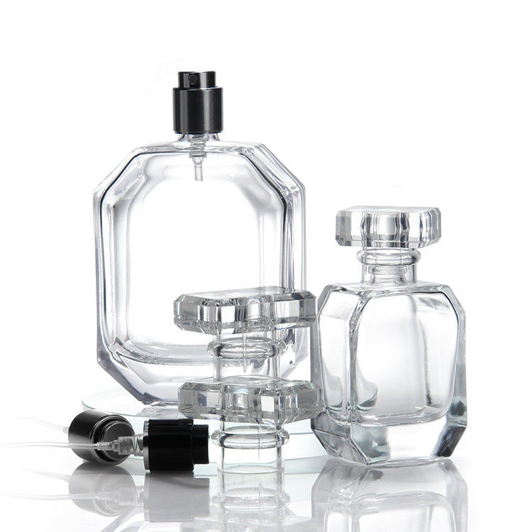 Garrafas para venda a retalho Garrafas de vidro transparentes de perfume Garrafas de cosméticos portáteis de embalagem