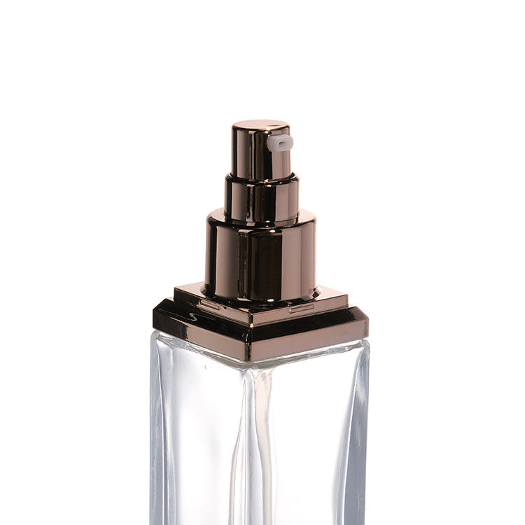 30 ml 50 ml 80 ml 100 ml garrafa de vidro transparente de bomba para soro óleo essencial loção de perfume