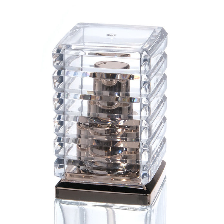 30 ml 50 ml 80 ml 100 ml garrafa de vidro transparente de bomba para soro óleo essencial loção de perfume