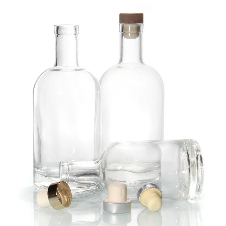 Botalhas de vidro Fornecedor 25oz Botalhas de base pesada para Kombucha 750ml Garrafa de vinho Bordeaux de vidro claro