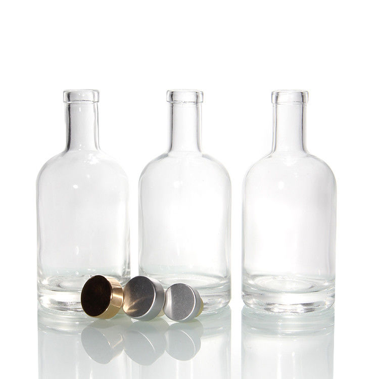 Garrafas de vodka de base pesada preparadas para garrafas claras de licor de vidro de Bordeaux de 750 ml