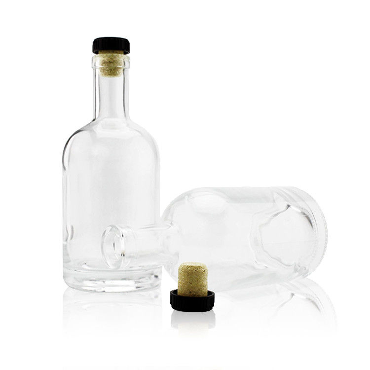 Garrafas de vodka de base pesada preparadas para garrafas claras de licor de vidro de Bordeaux de 750 ml