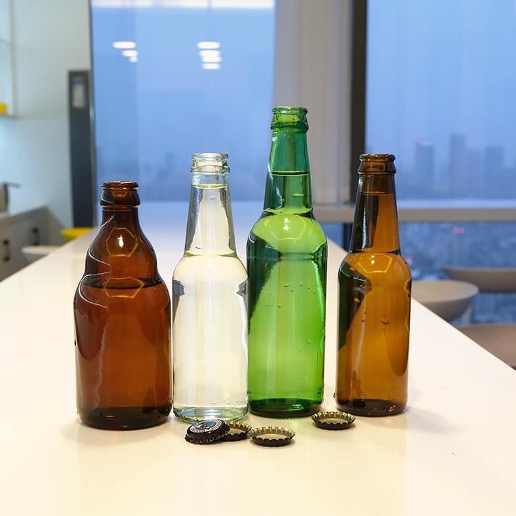 Garrafa de vidro de cerveja de âmbar verde de alta qualidade