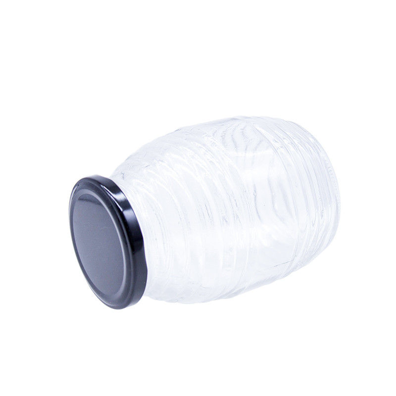 Forma redonda frasco selado frasco de vidro transparente de mel frasco de armazenamento de grade alimentar recipiente de mel