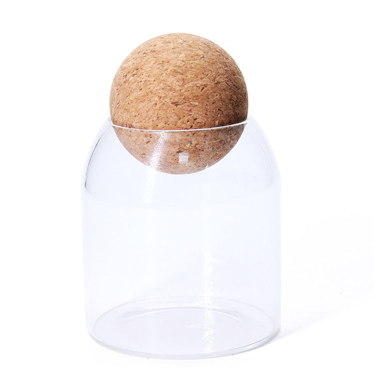 Jarrões de especiarias de vidro de bambu transparente Containers Set Jarrões de vidro de armazenamento de alimentos para cozinha
