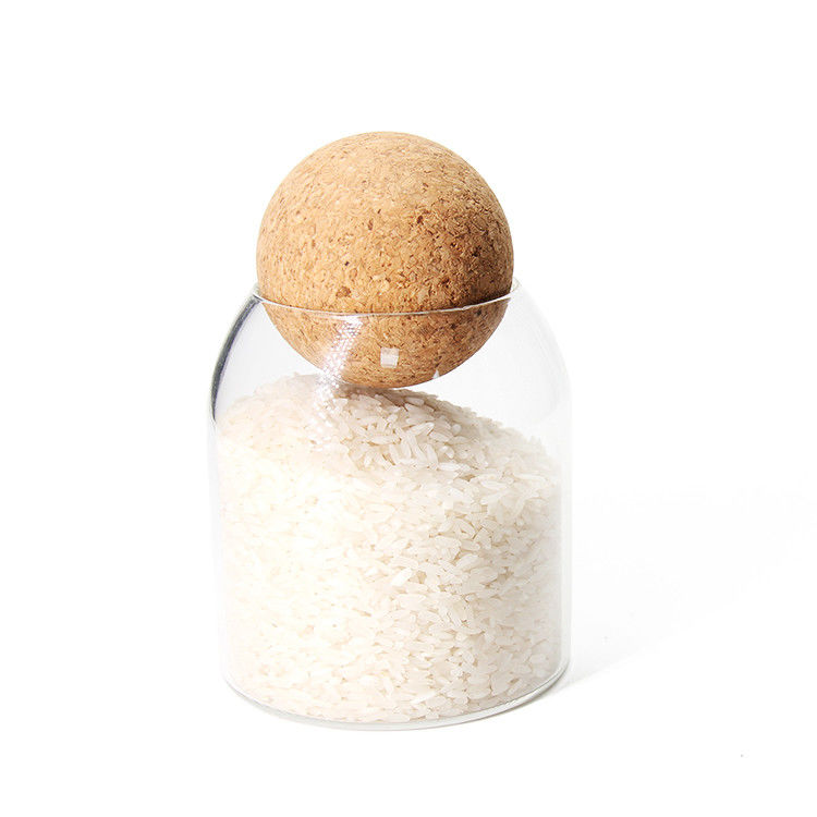 Jarrões de especiarias de vidro de bambu transparente Containers Set Jarrões de vidro de armazenamento de alimentos para cozinha