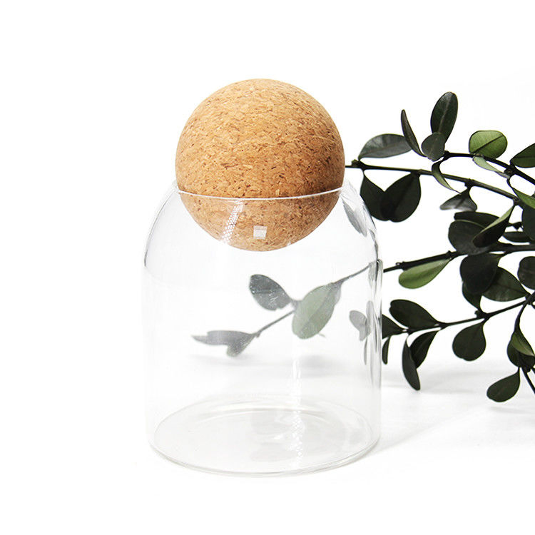 Jarrões de especiarias de vidro de bambu transparente Containers Set Jarrões de vidro de armazenamento de alimentos para cozinha