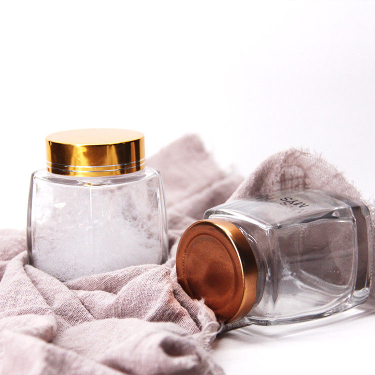 Grau alimentar 220Ml 280Ml 380Ml 500Ml Vintage Teado Quilted Canister de mel Jar de vidro com tampa Lug