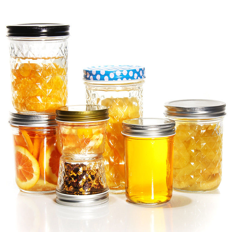 Novo design transparente forma redonda de vidro de gel de picles Jar Jar de vidro para armazenamento