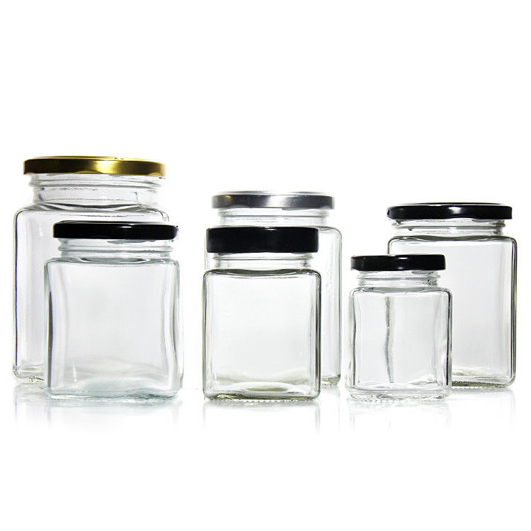 Frasco de vidro transparente e durável para alimentos 100 ml 240 ml recipiente de armazenamento fechado para frutas