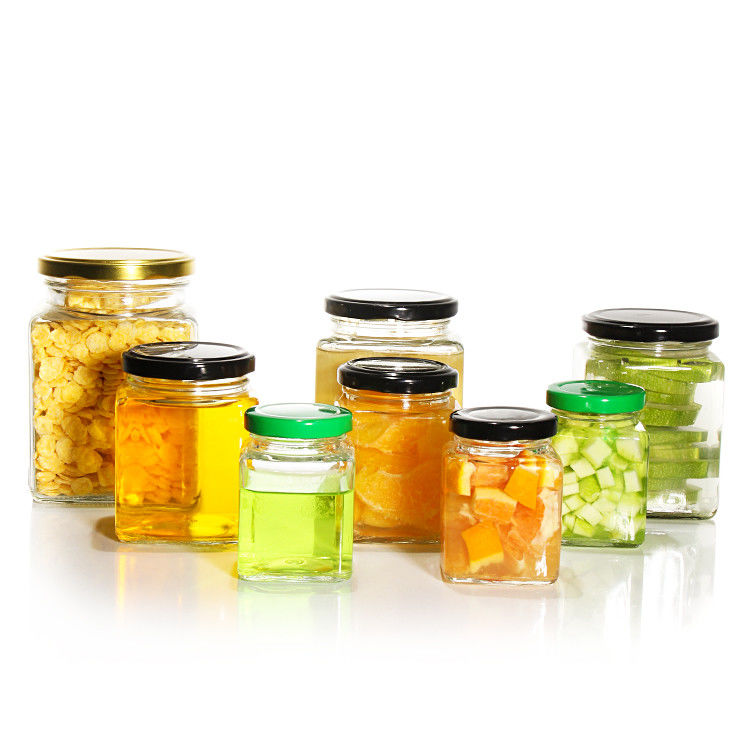 Frasco de vidro transparente e durável para alimentos 100 ml 240 ml recipiente de armazenamento fechado para frutas