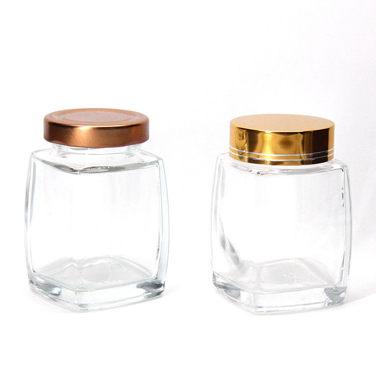 Frasco de vidro transparente e durável para alimentos 100 ml 240 ml recipiente de armazenamento fechado para frutas